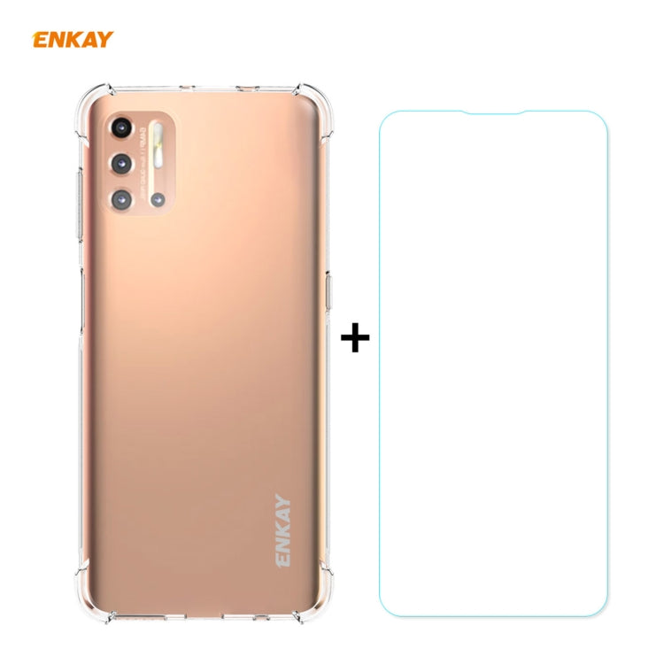 Hat-Prince ENKAY Clear TPU Shockproof Case Soft Anti-slip Cover + 0.26mm 9H 2.5D Tempered Glass Protector Film, For Motorola Moto G9 Plus, For Motorola Moto G9 / G9 Play, For Samsung Galaxy A42 5G, For Samsung Galaxy M31s, for Sony Xperia 5 II         ...