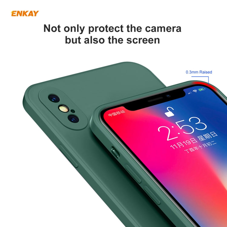 ENKAY ENK-PC071 Hat-Prince Liquid Silicone Straight Edge Shockproof Protective Case For iPhone XS / X, For iPhone XS