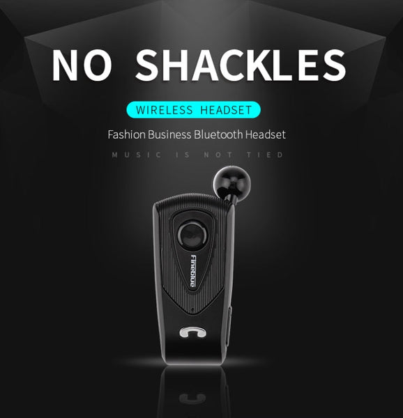 F930 CSR4.1 Retractable Cable Caller Vibration Reminder Anti-theft Bluetooth Headset, Black, Silver