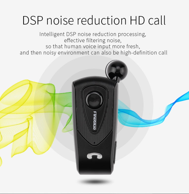 F930 CSR4.1 Retractable Cable Caller Vibration Reminder Anti-theft Bluetooth Headset, Black, Silver