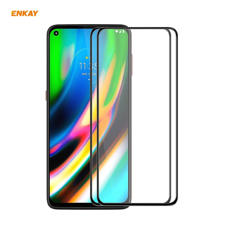 2 PCS ENKAY Hat-Prince Anti-drop Full Glue Tempered Glass Full Screen Film Anti-fall Protector