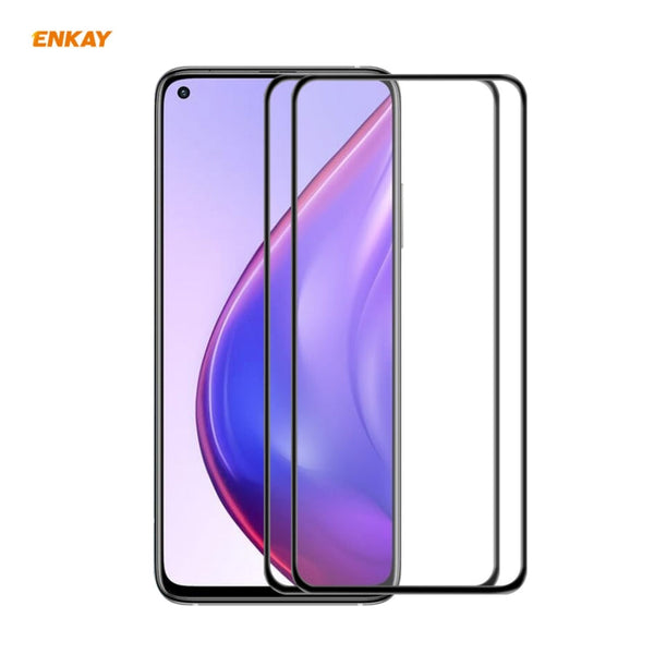 2 PCS ENKAY Hat-Prince Anti-drop Full Glue Tempered Glass Full Screen Film Anti-fall Protector