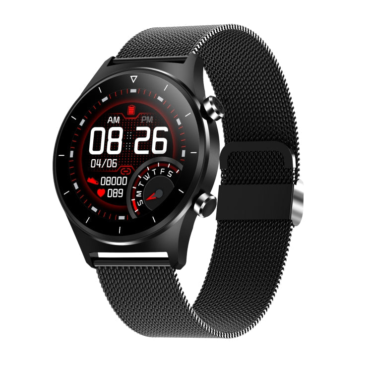 E13 1.28 inch IPS Color Screen Smart Watch, IP68 Waterproof, Steel Watchband, Support Heart Rate Monitoring/Blood Pressure Monitoring/Blood Oxygen Monitoring/Sleep Monitoring