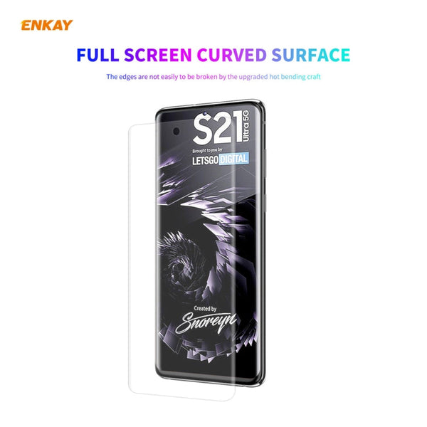 Hat-Prince ENKAY Clear TPU Shockproof Case Soft Anti-slip Cover + 3D Full Screen PET Curved Hot Bending HD Screen Protector Soft Film, Support Fingerprint Unlock