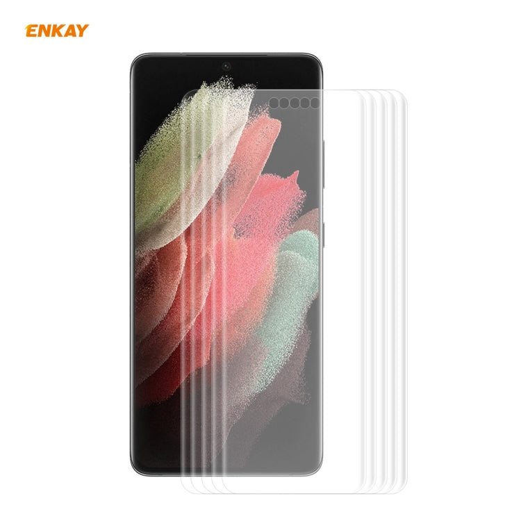 5 PCS For Samsung Galaxy S21 Ultra 5G ENKAY Hat-Prince 3D Full Screen PET Curved Hot Bending HD Screen Protector Soft Film, For Samsung Galaxy S21 Ultra 5G