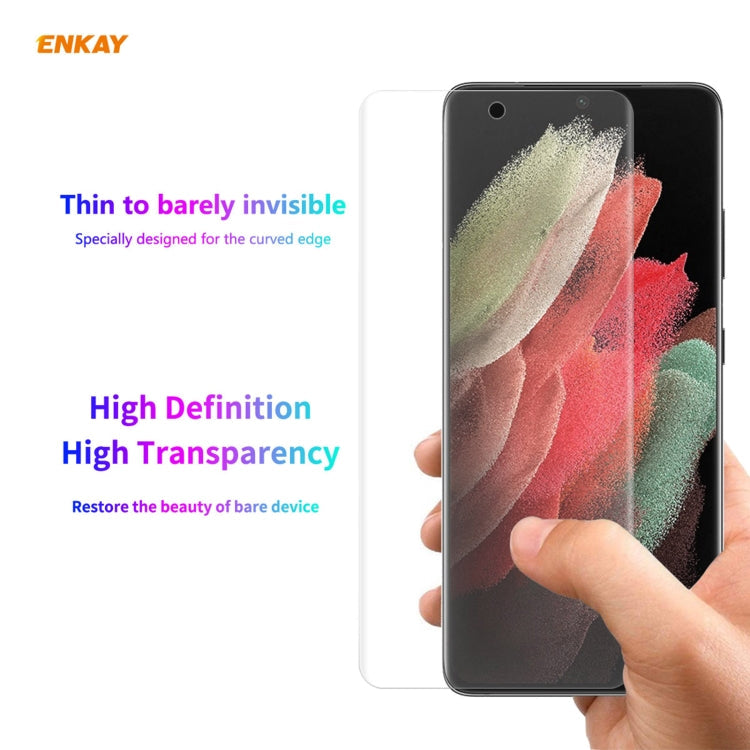 5 PCS For Samsung Galaxy S21 Ultra 5G ENKAY Hat-Prince 3D Full Screen PET Curved Hot Bending HD Screen Protector Soft Film, For Samsung Galaxy S21 Ultra 5G