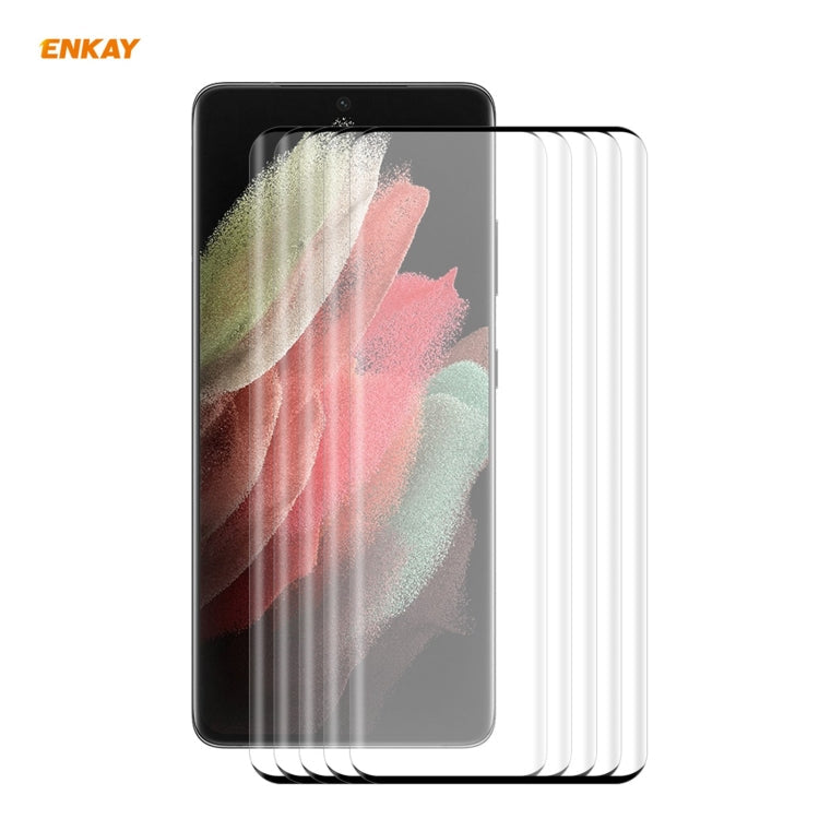 For Samsung Galaxy S21 Ultra ENKAY Hat-Prince 0.26mm 9H 3D Explosion-proof Full Screen Curved Heat Bending Tempered Glass Film