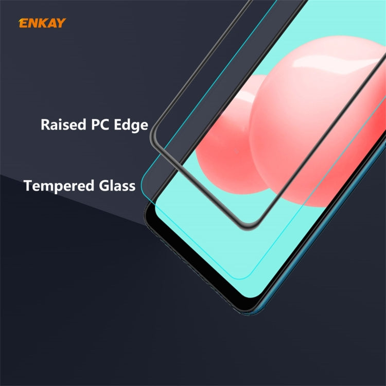 2 PCS ENKAY Hat-Prince Anti-drop Full Glue Tempered Glass Full Screen Film Anti-fall Protector, For Samsung Galaxy A32 5G / M12 / A12, For Samsung Galaxy A52 4G / 5G, For Samsung Galaxy A72 4G / 5G