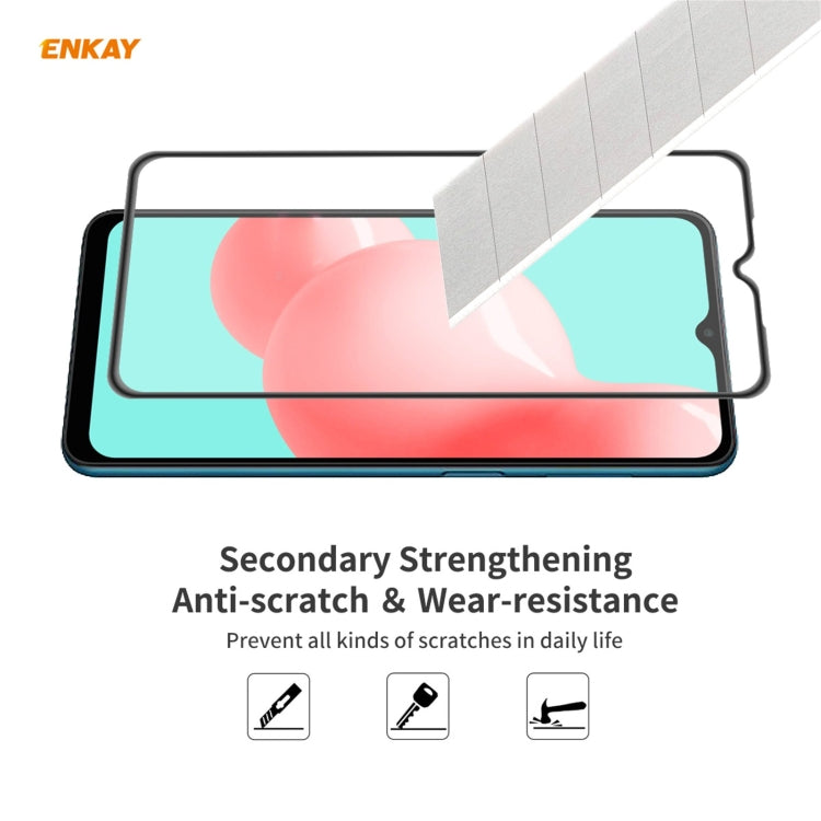 2 PCS ENKAY Hat-Prince Anti-drop Full Glue Tempered Glass Full Screen Film Anti-fall Protector, For Samsung Galaxy A32 5G / M12 / A12, For Samsung Galaxy A52 4G / 5G, For Samsung Galaxy A72 4G / 5G