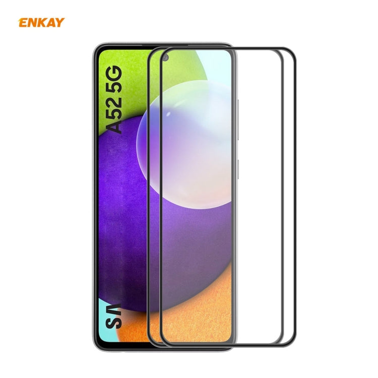 2 PCS ENKAY Hat-Prince Anti-drop Full Glue Tempered Glass Full Screen Film Anti-fall Protector, For Samsung Galaxy A32 5G / M12 / A12, For Samsung Galaxy A52 4G / 5G, For Samsung Galaxy A72 4G / 5G