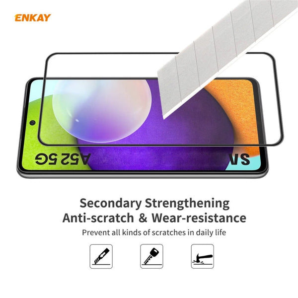 5 PCS ENKAY Hat-Prince Anti-drop Full Glue Tempered Glass Full Screen Film Anti-fall Protector, For Samsung Galaxy A52 4G / 5G, For Samsung Galaxy A72 4G / 5G, For Samsung Galaxy A32 5G / M12 / A12