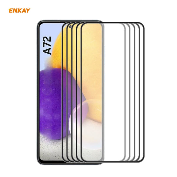 5 PCS ENKAY Hat-Prince Anti-drop Full Glue Tempered Glass Full Screen Film Anti-fall Protector, For Samsung Galaxy A52 4G / 5G, For Samsung Galaxy A72 4G / 5G, For Samsung Galaxy A32 5G / M12 / A12