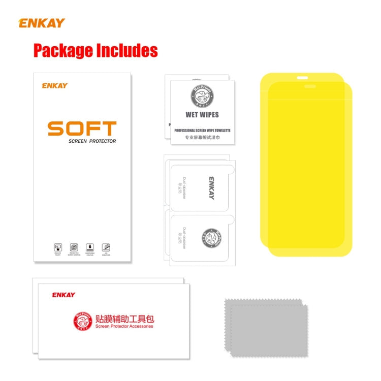 2 PCS ENKAY Hat-Prince 0.1mm 3D Full Screen Protector Explosion-proof Hydrogel Film, For iPhone 12 mini, For iPhone 12 / 12 Pro, For iPhone 12 Pro Max
