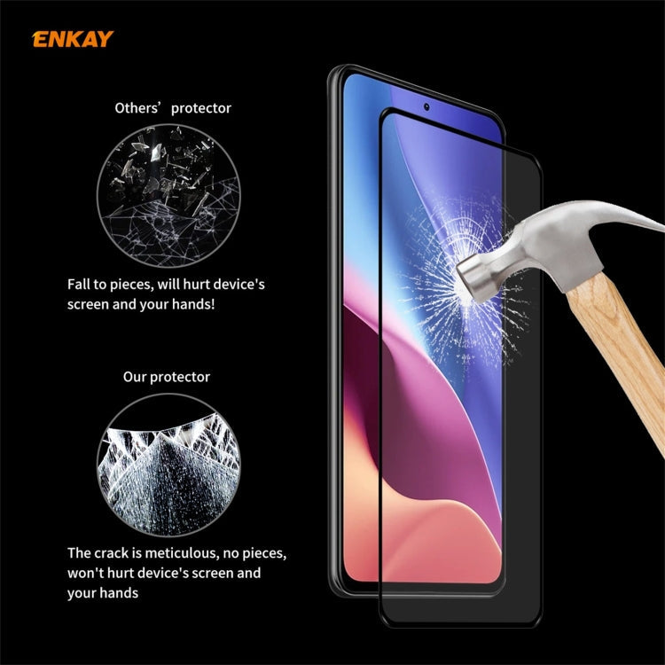 2 PCS ENKAY Hat-Prince Full Glue 0.26mm 9H 2.5D Tempered Glass Full Coverage Film