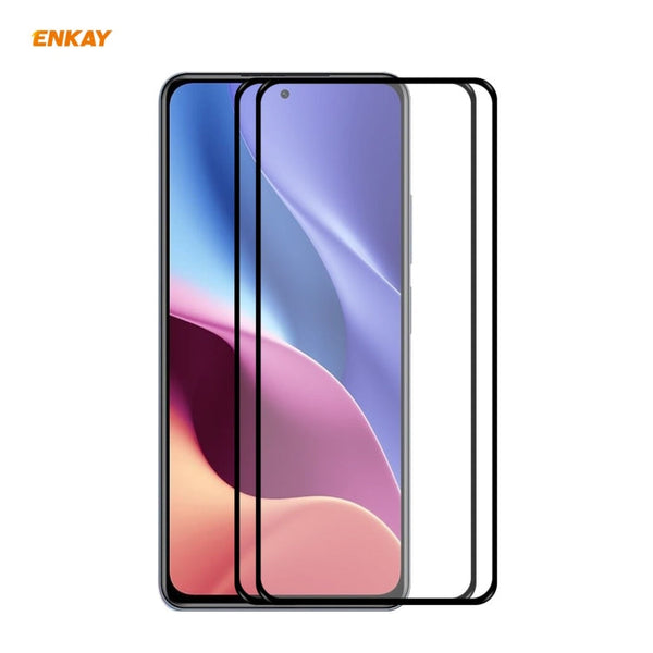 2 PCS ENKAY Hat-Prince Full Glue 0.26mm 9H 2.5D Tempered Glass Full Coverage Film