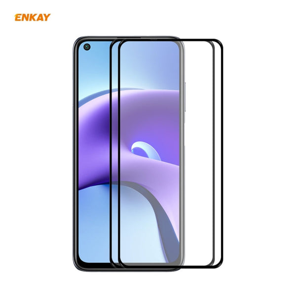2 PCS ENKAY Hat-Prince Full Glue 0.26mm 9H 2.5D Tempered Glass Full Coverage Film