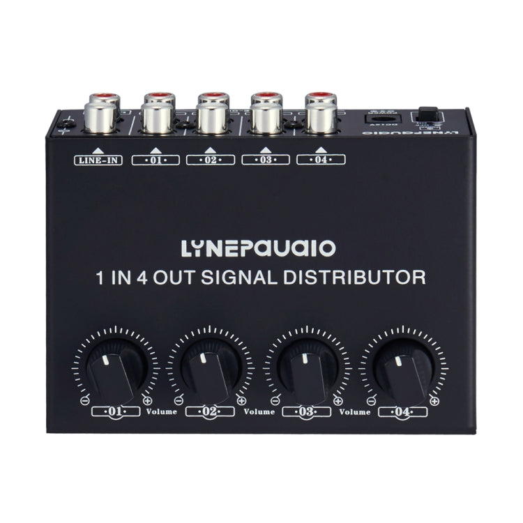 1-In 4-Out Front Stereo Signal Amplifier, Independent Output Volume Adjustment RCA Interface No Loss  Allocator, US Plug, B029