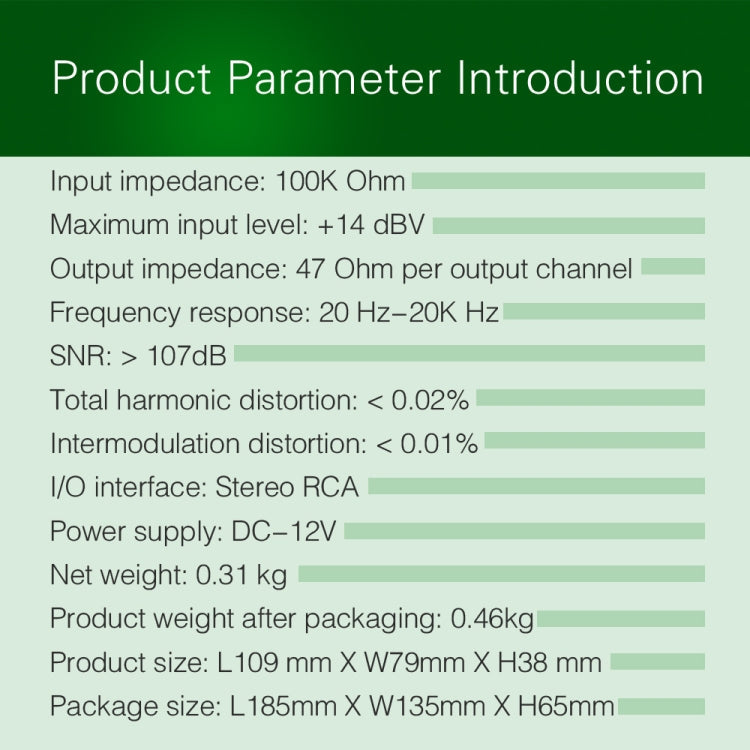 1-In 4-Out Front Stereo Signal Amplifier, Independent Output Volume Adjustment RCA Interface No Loss  Allocator, US Plug, B029