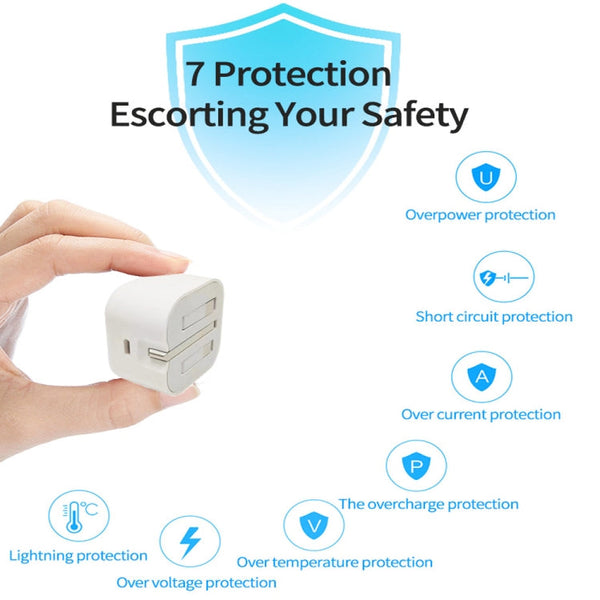 A2344 20W PD 3.0 Type-C / USB-C Folding Travel Charger + USB-C / Type-C to 8 Pin Fast Charging Data Cable Set, UK Plug, Length: 2m