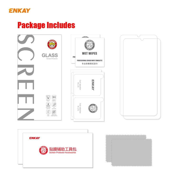 2 PCS ENKAY Hat-Prince 0.26mm 9H 2.5D Curved Edge Tempered Glass Film, For Xiaomi Redmi 9T (2 PCS), For Xiaomi Redmi Note 9T (2 PCS), For Xiaomi Redmi K40 (2 PCS), For Samsung Galaxy F62(2 PCS), For Samsung Galaxy A72 5G(2pcs)                          ...