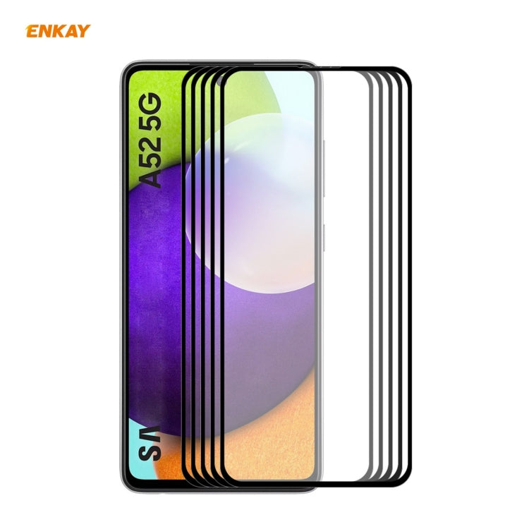 5 PCS ENKAY Hat-Prince Full Glue 0.26mm 9H 2.5D Tempered Glass Full Coverage Film, For Samsung Galaxy A32 5G, For Samsung Galaxy A52 5G, For Samsung Galaxy A72 5G