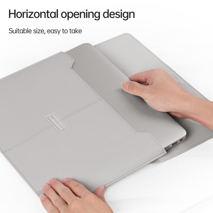 Litchi Pattern PU Leather Waterproof Ultra-thin Protection Liner Bag Briefcase Laptop Carrying Bag for 13-14 inch Laptops, For 13-14 inch