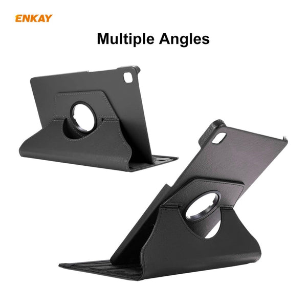 ENKAY ENK-8028 360 Degree Rotation PU Leather Smart Case with Auto Sleep and Holder Function For Samsung Galaxy Tab S6 Lite P610 / P615