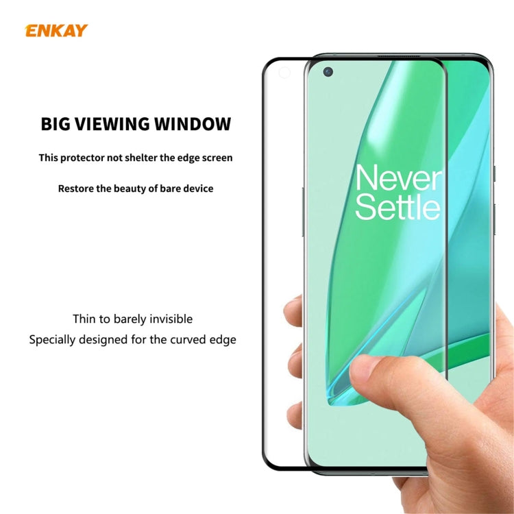 For OnePlus 9 Pro ENKAY Hat-Prince 0.26mm 9H 3D Explosion-proof Full Screen Curved Heat Bending Tempered Glass Film, 1 PCS, 2 PCS, 5 PCS