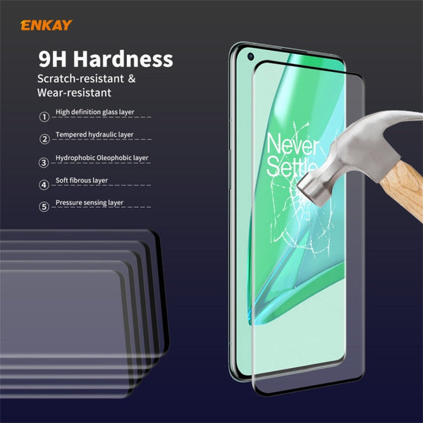 For OnePlus 9 Pro ENKAY Hat-Prince 0.26mm 9H 3D Explosion-proof Full Screen Curved Heat Bending Tempered Glass Film, 1 PCS, 2 PCS, 5 PCS
