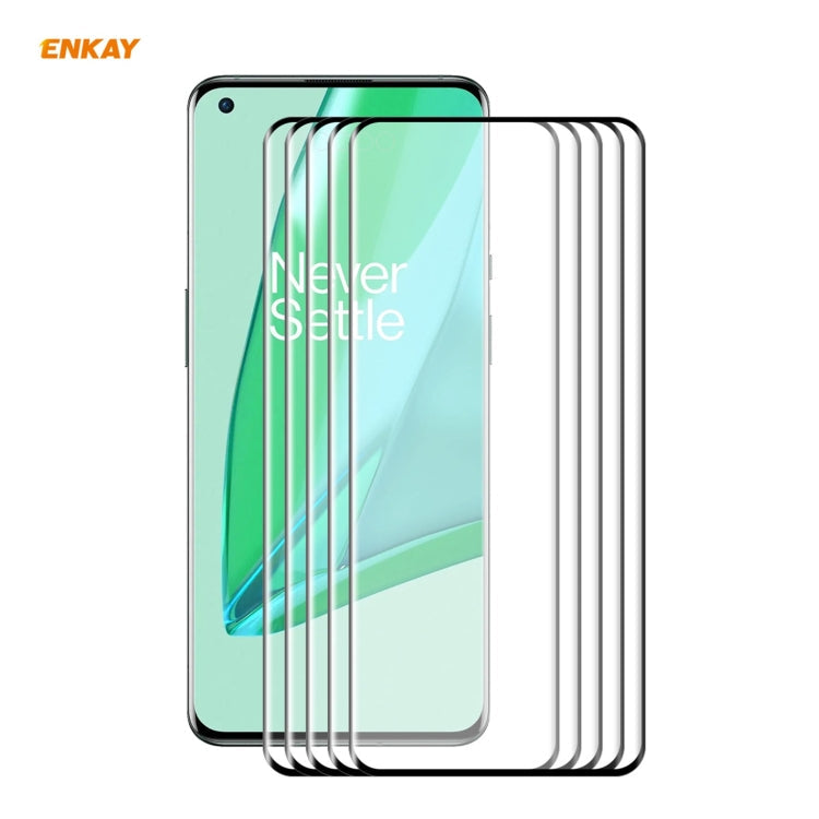 For OnePlus 9 Pro ENKAY Hat-Prince 0.26mm 9H 3D Explosion-proof Full Screen Curved Heat Bending Tempered Glass Film, 1 PCS, 2 PCS, 5 PCS