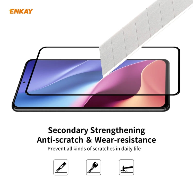 2 PCS ENKAY Hat-Prince Full Glue 0.26mm 9H 2.5D Tempered Glass Full Coverage Film
