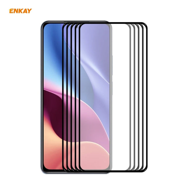 5 PCS ENKAY Hat-Prince Full Glue 0.26mm 9H 2.5D Tempered Glass Full Coverage Film
