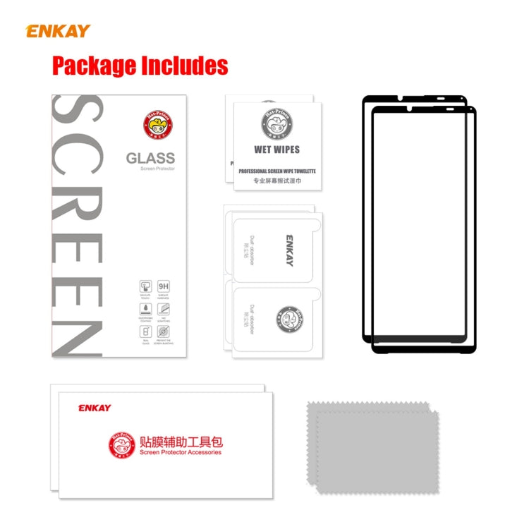 2 PCS ENKAY Hat-Prince Full Glue 0.26mm 9H 2.5D Tempered Glass Full Coverage Film, For Sony Xperia 10 III (2 PCS), For Sony Xperia 1 III (2 PCS), For Motorola Moto G10 / G20 / G30(2 PCS), For Motorola Moto G100 / G 5G Plus(2 PCS)