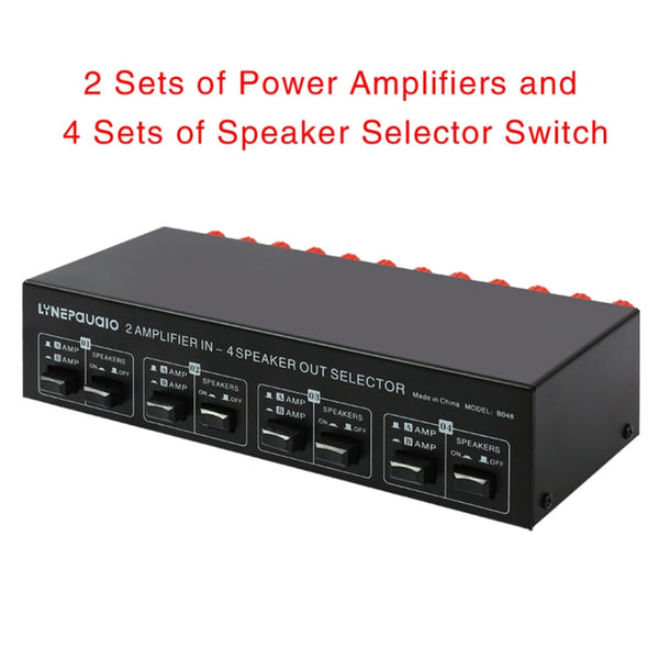2-in 4-out Power Amplifier Speaker Switcher Splitter Comparator 300W Per Channel Without Loss Of Sound Quality, B048