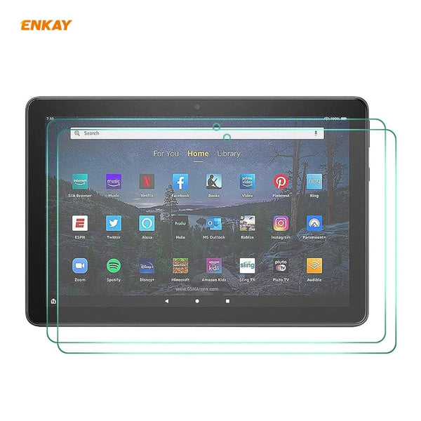 For Amazon Fire HD 10 / HD 10 Plus 2021 ENKAY Hat-Prince 0.33mm 9H Surface Hardness 2.5D Explosion-proof Tempered Glass Protector Film, 1 PCS, 2 PCS