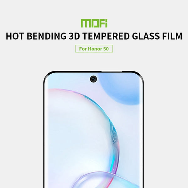 MOFI 9H 3D Explosion Proof Thermal Bending Full Screen Covered With Tempered Glass Film, For Honor 50, For Honor 50 Pro