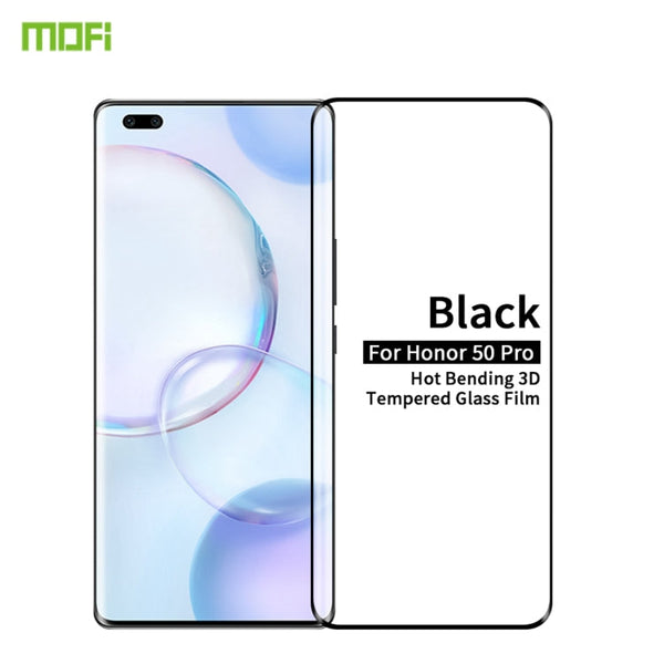 MOFI 9H 3D Explosion Proof Thermal Bending Full Screen Covered With Tempered Glass Film, For Honor 50, For Honor 50 Pro