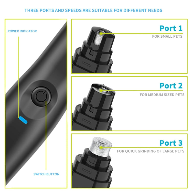 Electric Dog Cat Nail Polisher Portable Nail Clipper File Kit Pet Paw Tools, Nail Clipper