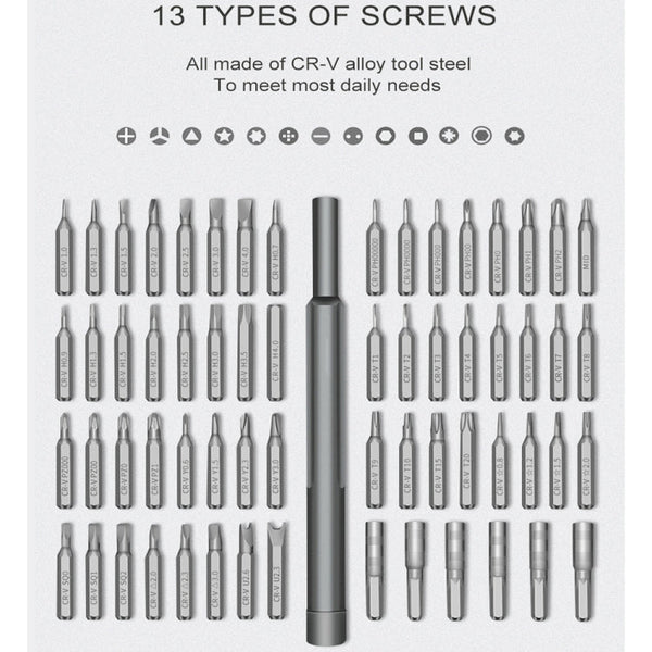 A63 63 in 1 Screwdriver Set Mobile Phone Tablet Computer Disassembly and Maintenance Tool, A63 63 in 1