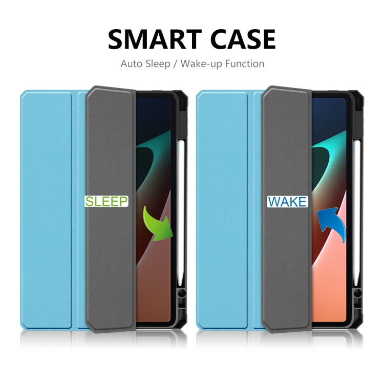 For Xiaomi Mi Pad 5 / 5 Pro ENKAY Custer Texture Horizontal Flip PU+TPU Leather Case with Three-folding Holder & Sleep / Wake-up Function & Pen Holder, For Xiaomi Mi Pad 5 / 5 Pro