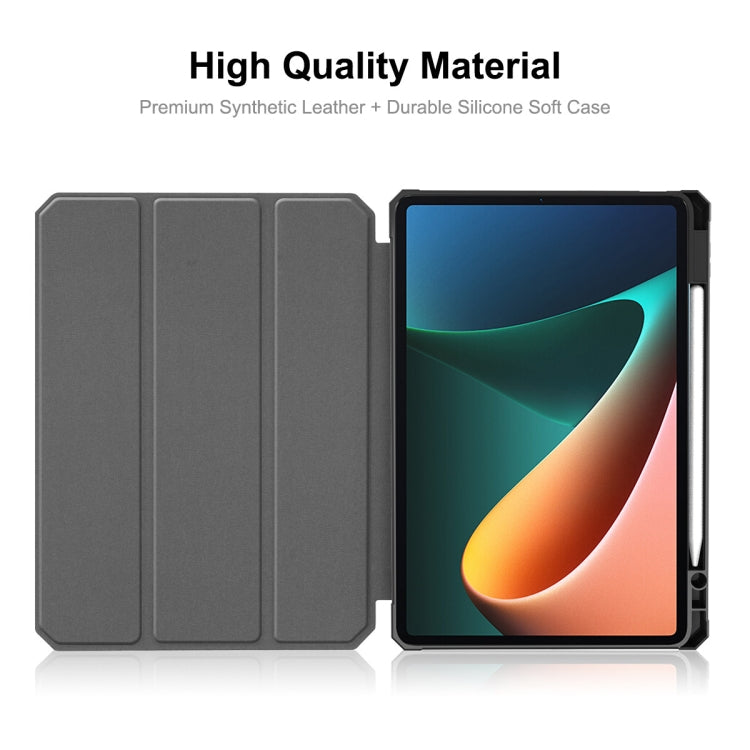 For Xiaomi Mi Pad 5 / 5 Pro ENKAY Custer Texture Horizontal Flip PU+TPU Leather Case with Three-folding Holder & Sleep / Wake-up Function & Pen Holder, For Xiaomi Mi Pad 5 / 5 Pro
