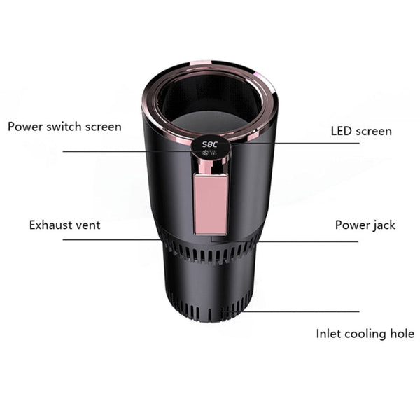 2-in-1 Smart Car Cup Cooler Outdoor Travel Heater Portable Auto Mini Refrigerator 12V Cooling Heating Cup and Drink Holder