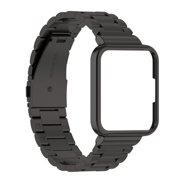 2 in 1 Three-bead Metal Strap with Watch Frame, For Xiaomi Redmi Watch 2, For Xiaomi Redmi Watch2 Lite International Version