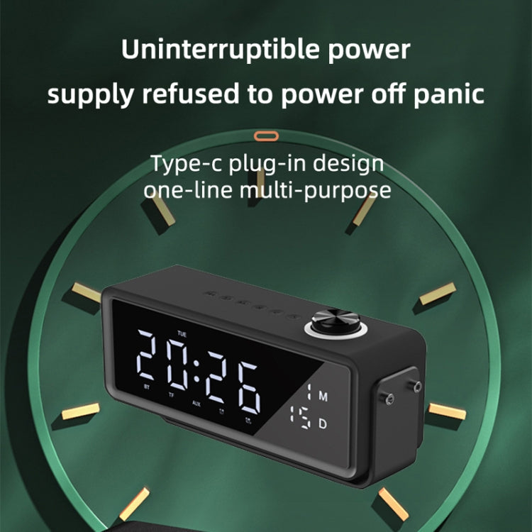 AEC K5 Mirror Alarm Clock Bluetooth Speakers with LED Light Support TF / FM