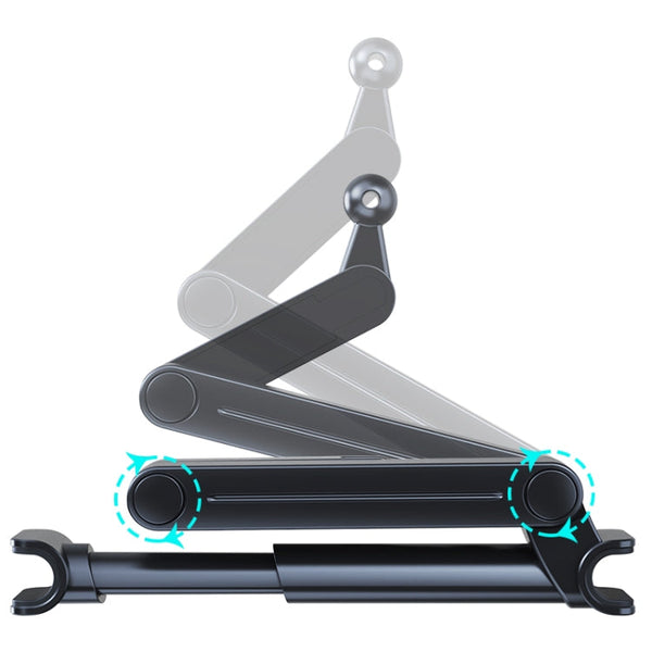 A081+X159 Car Backseat Headrest Tablet Bracket Long Arm Collapsible Mount
