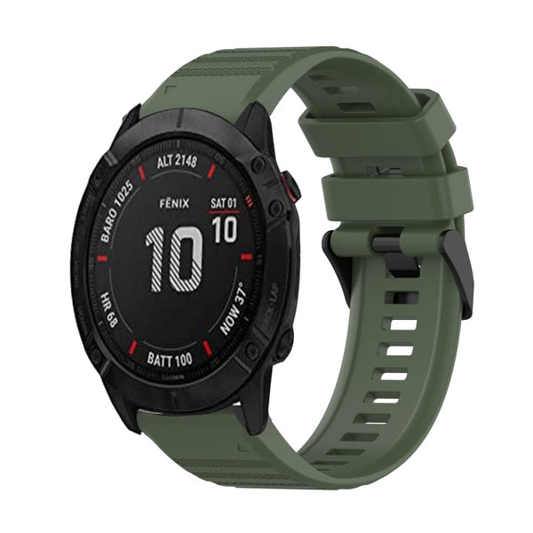 26mm Horizontal Texture Silicone Watch Band with Removal Tool, For Garmin Fenix 6X Sapphire, For Garmin Fenix 5X Sapphire, For Garmin Fenix 5X Plus