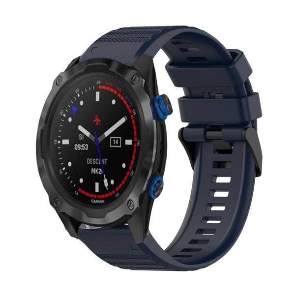 26mm Horizontal Texture Silicone Watch Band with Removal Tool, For Garmin Descent MK 2, For Garmin Descent MK 2i