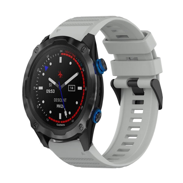 26mm Horizontal Texture Silicone Watch Band with Removal Tool, For Garmin Descent MK 2, For Garmin Descent MK 2i