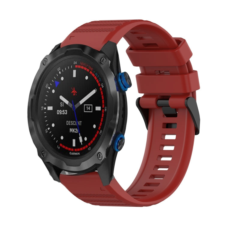 26mm Horizontal Texture Silicone Watch Band with Removal Tool, For Garmin Descent MK 2, For Garmin Descent MK 2i