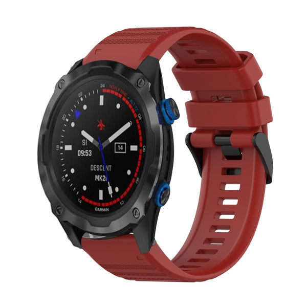 26mm Horizontal Texture Silicone Watch Band with Removal Tool, For Garmin Descent MK 2, For Garmin Descent MK 2i